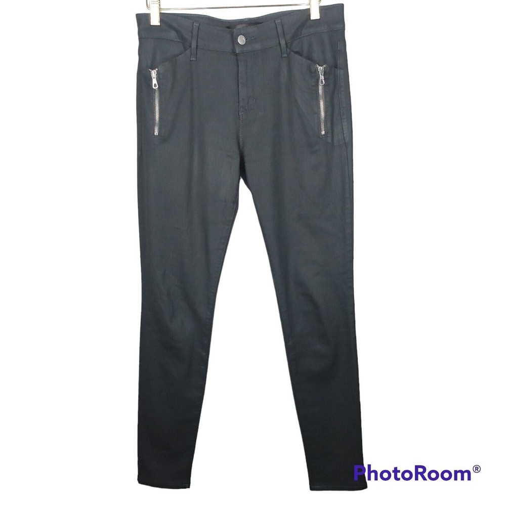 Joes Jeans Gunmetal Metallic Coated Ankle Skinny Jeans Slant Zip pockets W29